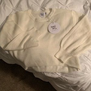 cropped white sweater